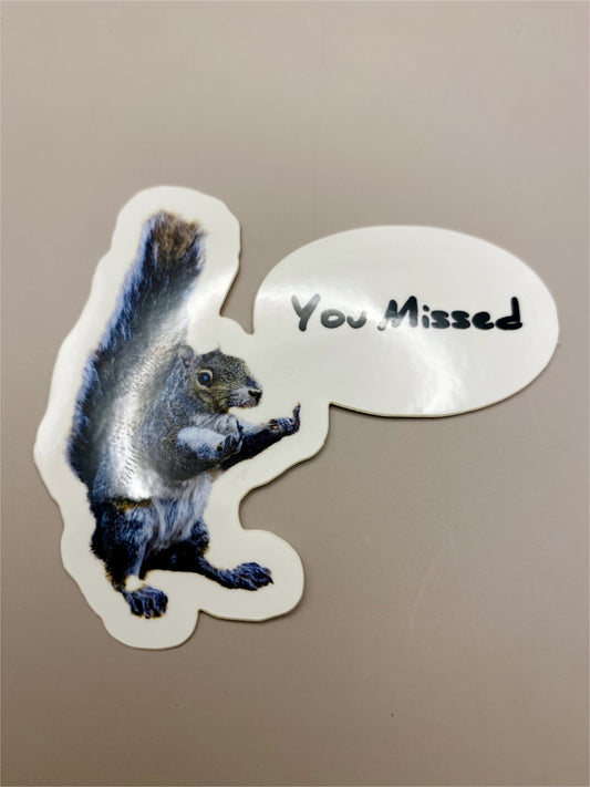 Squirrel Flippin you Off STICKER (Bigger Version)